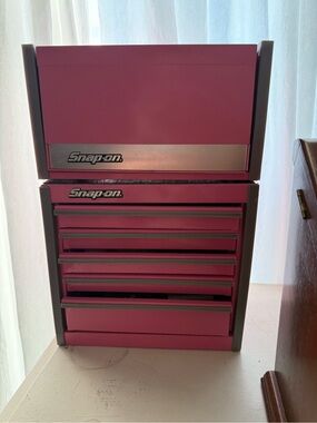 Snap On Pink Metal Tool Chest Organizer - Compact Multi-Drawer Storage